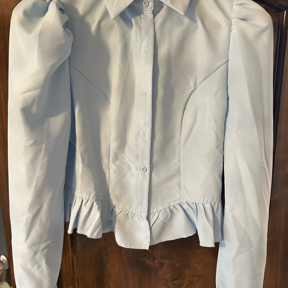 Elegant Light Blue Women's Top